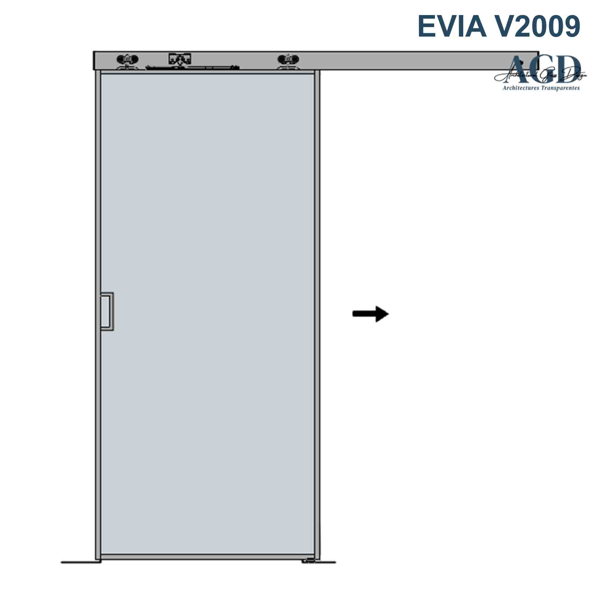 Porte en verre coulissante EVIA V2009